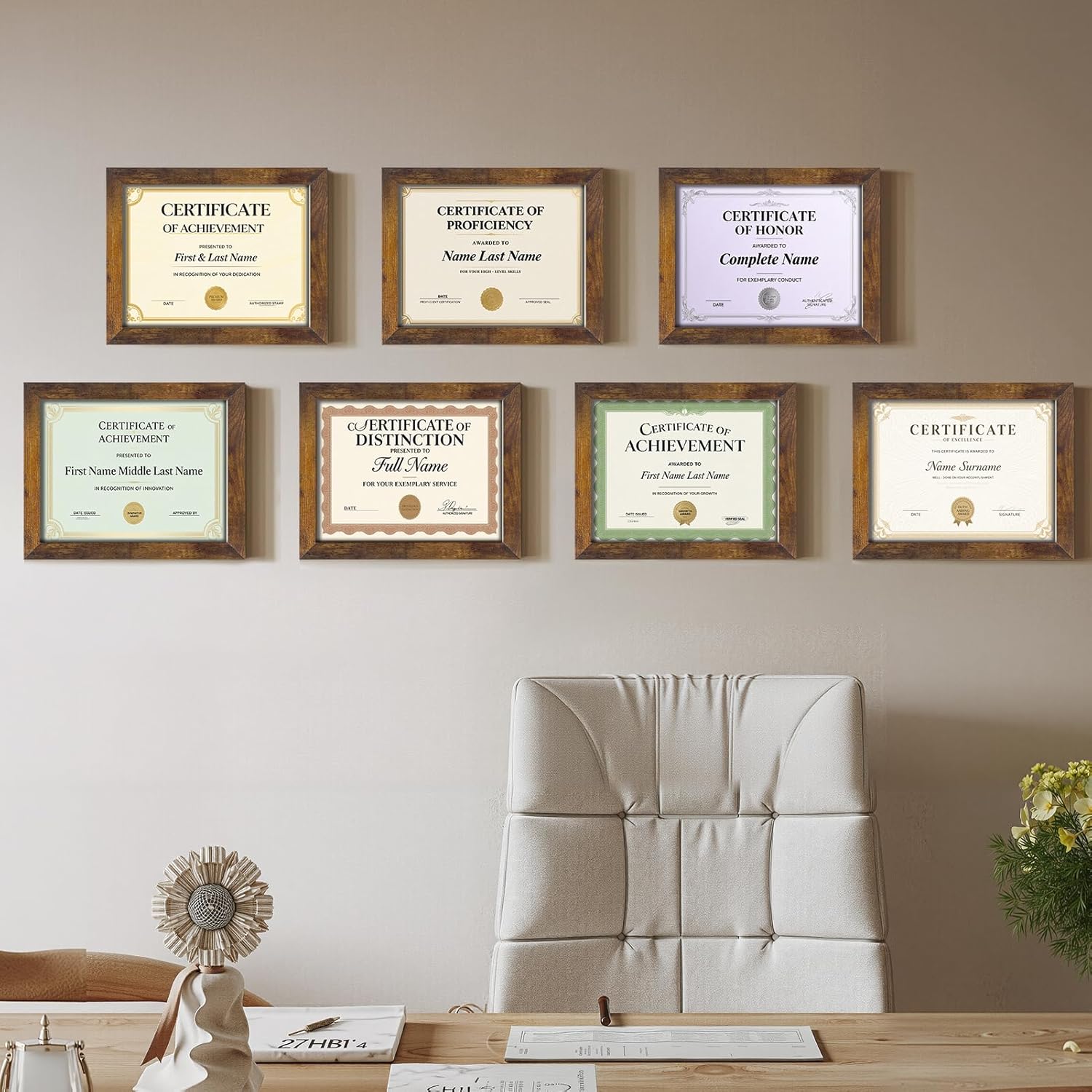 Certifications wall at Dr Poojit's Orthodontic Centre